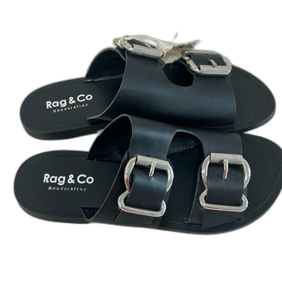 Rag & Co Sandals Women's Size 6 Color Black KELLY Handcrafted Buckle Straps. - Picture 3 of 12